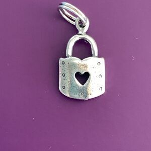 .925 Heart Lock Sterling Silver Jewelry Charm #love #valentine #heart #lock